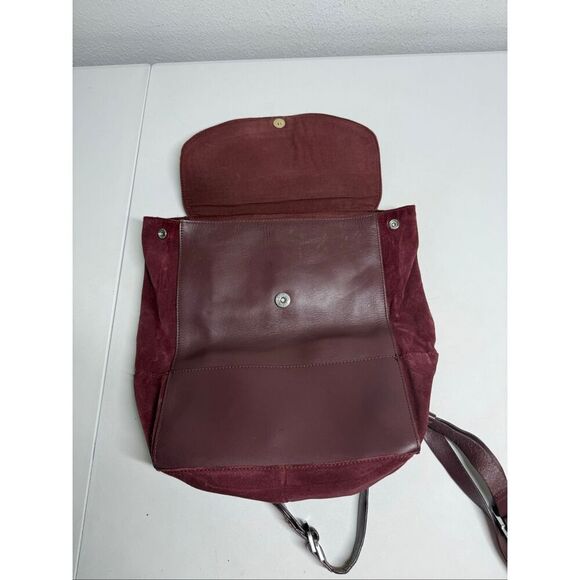 Kiomi Women’s Leather Suede Backpack Burgundy 11” X 10” See Description main image 15